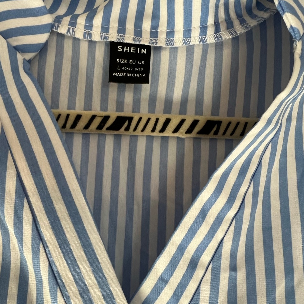 Beach Dress! Blue and White Striped Dress - Picture 3 of 5